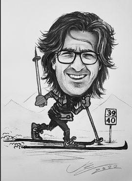 prezent dla narciarza 40 urodziny karykatura ze zdjęcia maku-art