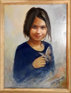 Portret Obraz Olejny na Płótnie - na zamówienie ze zdjęcia - portret symboliczny - prezent na komunie