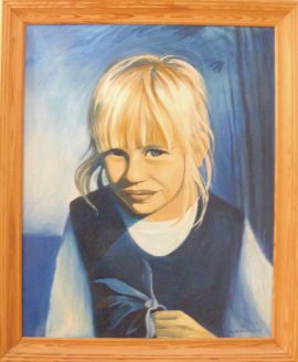 PORTRET OLEJNY na płótnie stylizowany na Portret Symboliczny z Fotografii (portret dziecka)