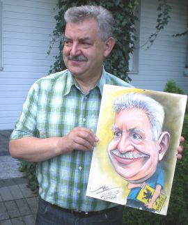 Senator Kazimierz Kleina z karykaturą