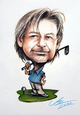 golfista - karykatura na prezent dla szefa