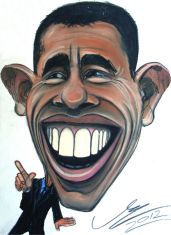 Karykatura ze zdjęcia - Prezydent USA Barack Obama