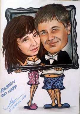 Zabawna karykatura dla pary - karykatury ze zdjęć na prezent rocznice