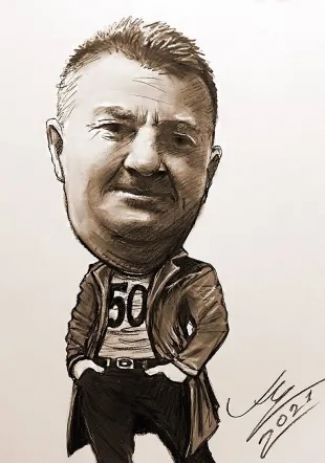 karykatura na 50 urodziny