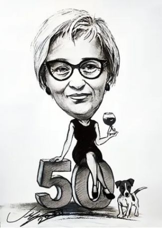karykatura 50 urodziny